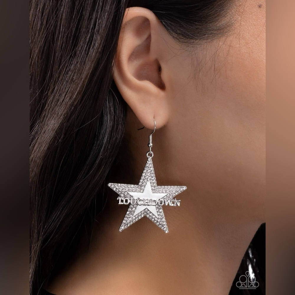 Silver Star Dangle Earrings